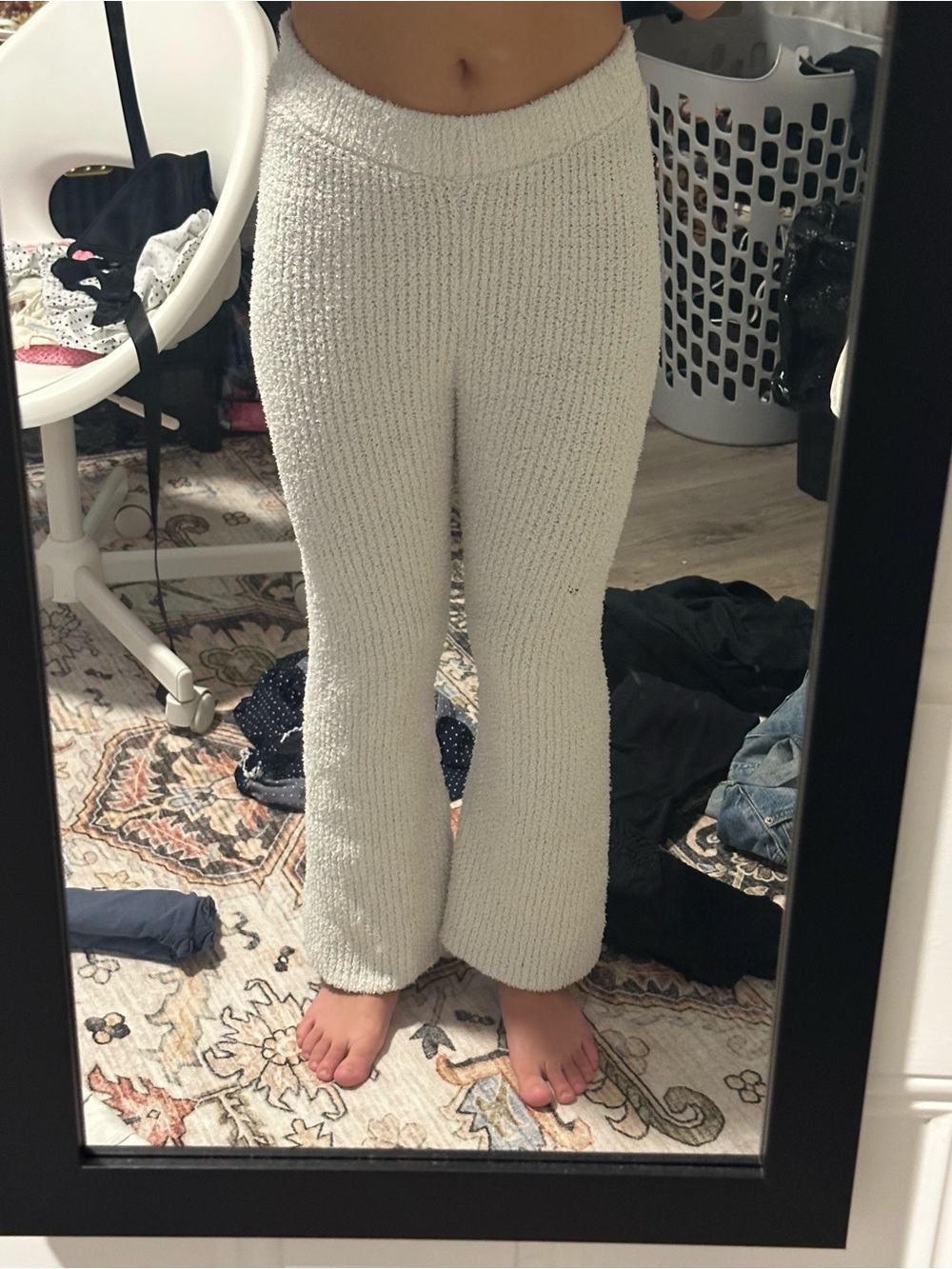 Source Unknown Cream Knit Flared Kids Sweatpants